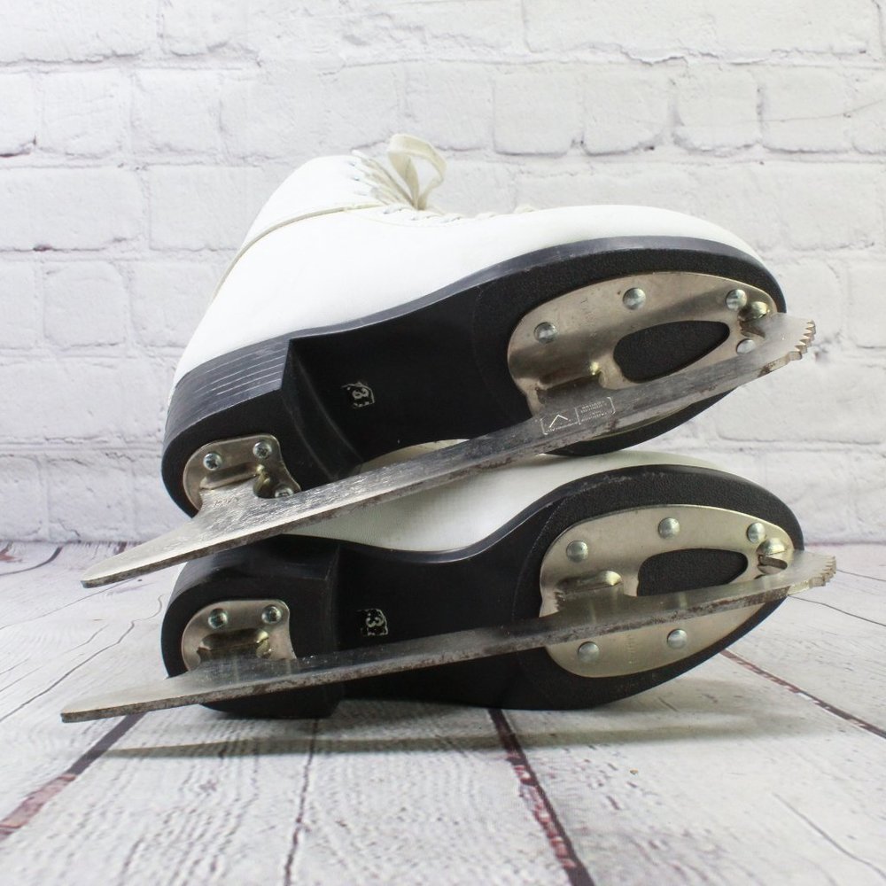 Soft Skate By Jackson White Leather Figure Skates Size 3 - Picture 10 of 10